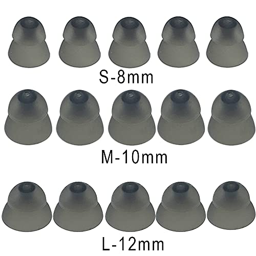 Smokey Hearing Aid Power Domes Close Domes Ear Tips for Resound Sure Fit Style RIC RITE and Open Fit BTE Hearing Amplifier with Cleaning Tools Brush Cleaner and Carry Case (Smokey, Medium) - size: Medium (Pack of 1)