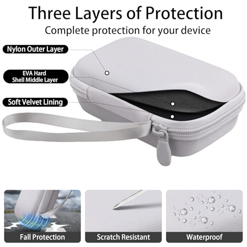 for JBL Go 5/4/3 Ultra Portable Speaker Hard Travel Case, White | Protective Storage Bag with Mesh Pocket & Hand Strap, Shockproof EVA Carrying Box, Soft Lining - color: White Case