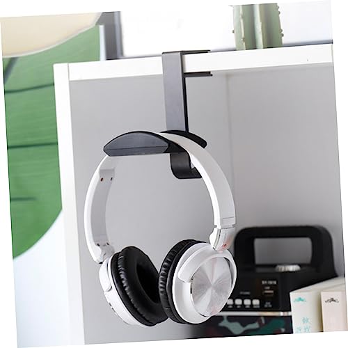 Uonlytech Adjustable Under Desk Headphone Stand Hanger Metal Holder for Headset Durable and Scratch-Resistant Design for Gaming and Office Use - color: Black
