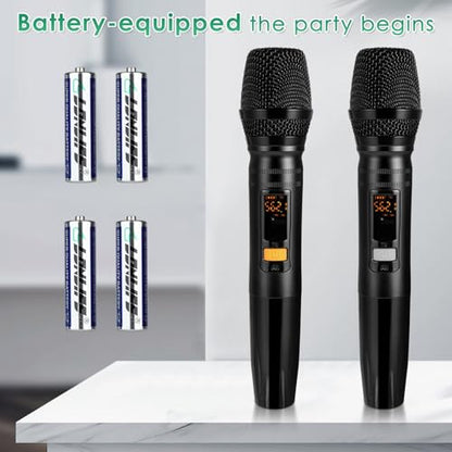 Pro 5 Channel Audio Mixer Mic Set for Live Streaming, Family Karaoke, Studio Recording, Bluetooth Dual Wireless Microphone System with USB Interface & 48V Phantom Power