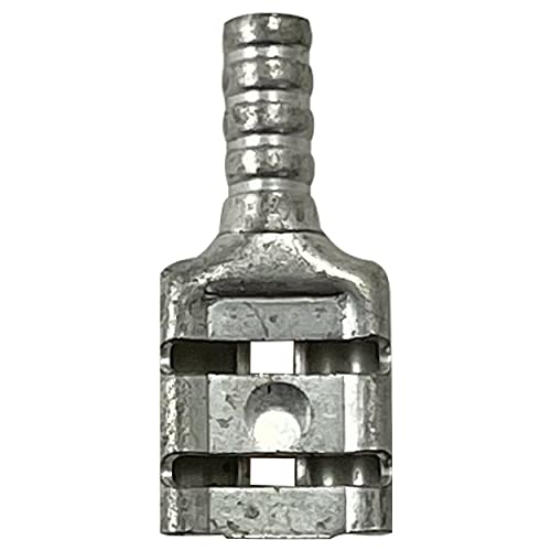 100 Pcs High Temperature Non-Insulated Female Spade Connectors - 22-18 Gauge Quick Disconnect .250 Tab - Wire Splice Connectors for Strong Crimps in Electrical Wire Terminals - Made in USA - size: 22-18 AWG Female 1/4" Tab