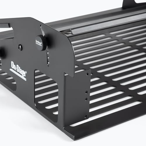 On-Stage SR5 Synth Rack (Desktop Keyboard Stand, Pedalboard, and Mini Rack, Three Tiers, Holds Mini Synths, Stompbox Effects, Drum Machines, Small Mixers, 2U of Rack Gear, Steel, Black, with Bag) | Three Tiers. Holds Mini Synths, Stompbox Effects, Drum Ma