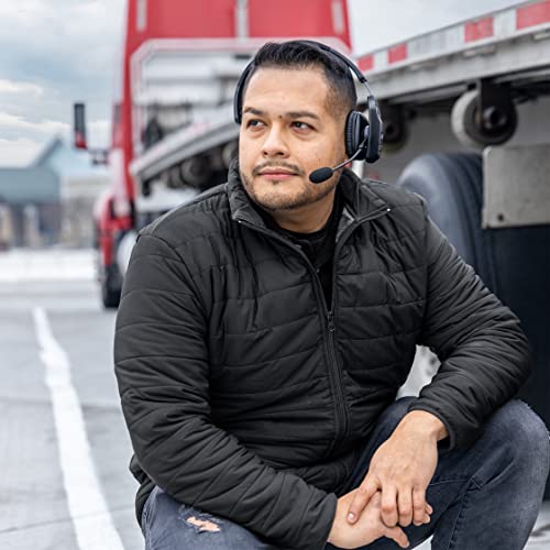 RoadKing Truck Driver Headset RKING3000 Noise Cancelling Bluetooth(R) Headset Wireless Trucker Headset w Mic Premium, Black