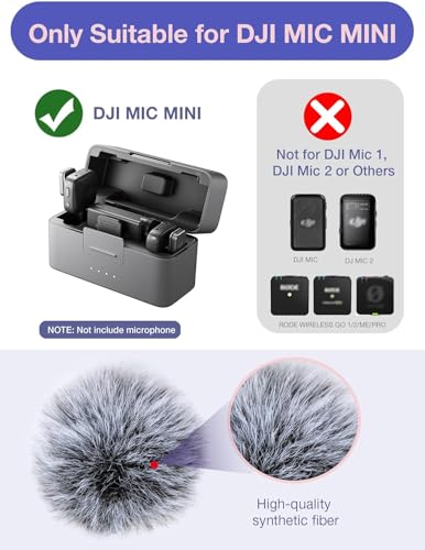 YOUSHARES Microphone Wind Muff Compatible with DJI Mic Mini - 4 Packs Furry Windproof Cover Suitable for DJI MINI 2024 Wireless to Reduce Wind Noise
