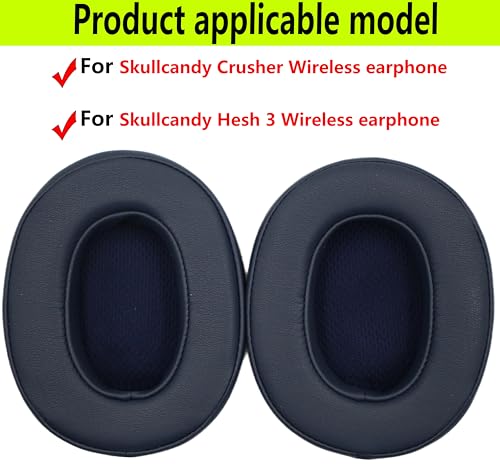 Replacement Ear Pads for Skullcandy Crusher Wireless Black | For Skullcandy Crusher360/Hesh3/Hesh ANC/Hesh Evo/Venue ANC/Crusher Evo/Crusher ANC headphones Ice cooling gel earmuffs - color: Blue/Leather