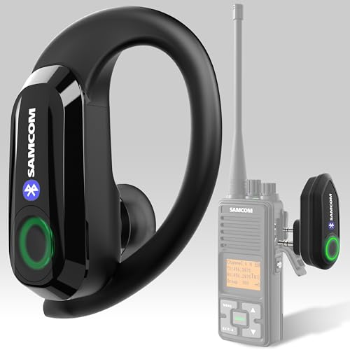 SAMCOM X7 Bluetooth Earpiece for Walkie Talkies Phone, 2 Pin K Plug Dongle | Wireless Headset with Mic for FPCN10A/FPCN30A/FPCN20A Two Way Radios, 6-8 Work Hours for Back to School (Radios Not Included)