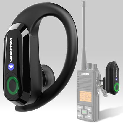SAMCOM X7 Bluetooth Earpiece for Walkie Talkies Phone, 2 Pin K Plug Dongle | Wireless Headset with Mic for FPCN10A/FPCN30A/FPCN20A Two Way Radios, 6-8 Work Hours for Back to School (Radios Not Included)