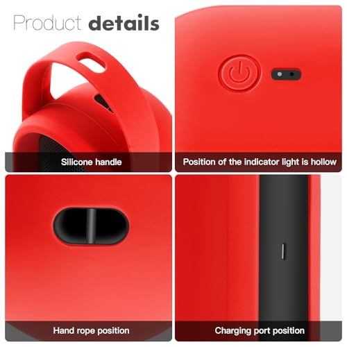 Silicone Cover for Beats Pill Portable Bluetooth Speaker Storage Bag Speaker Holder Travel Bag (Red) - color: Red