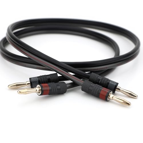 Sewell Silverback 12 AWG Speaker Wire with Banana Plugs, 15 feet | Silverback Pro Banana Plugs, CL3 Rated, Oxygen Free Copper, High Strand Count, Terminated - size: 15 Feet