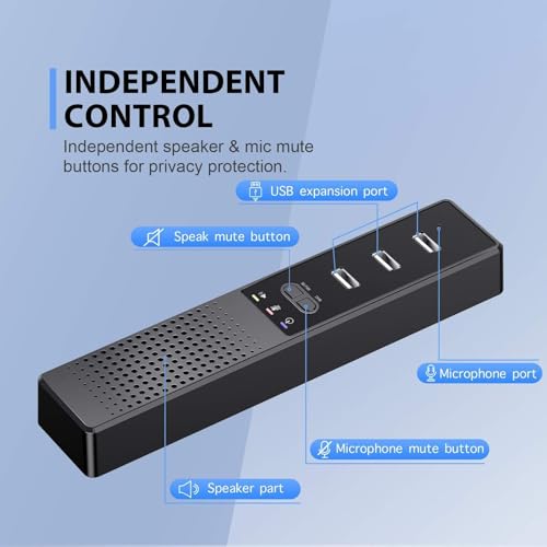 3 in 1 USB Computer Speaker with Microphone, PC Laptop Desktop Conference Speaker with Mic for Smart Home Office and Online Study，360 Degree Enhanced (1-Classic) - style: 1