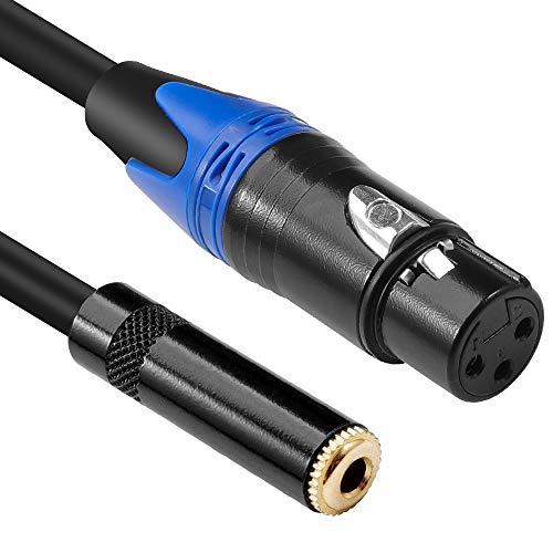 XLR to 1/8 Stereo Cable - Balanced XLR Female to 3.5mm(1/8 inch) Female TRS Mini Jack Audio Converter Adapter - 3.3 feet/1 m - size: 3.3 Feet