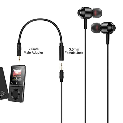 2.5mm to 3.5mm Adapter Cable，2 Pack 2.5mm Mono Male to 3.5mm TRS Female Audio Jack Short Cable for Smartphone Headphone etc(20cm