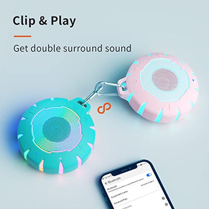 HEYSONG Waterproof Shower Bluetooth Speaker, Durable & Portable with Clear Sound, Ideal for Shower, Pool, Beach & Kayaking – Great Gift for Girls, Women & Men - color: Blue