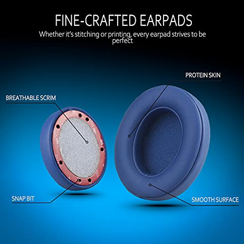 Beats Studio 3 Replacement Ear Pads – Compatible with Beats Studio 3 & 2 Wired/Wireless (Model B0501/B0500), Premium Beats Headphones Accessories with Memory Foam, Blue - color: Blue