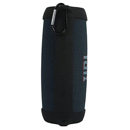 Protective Silicone Case Cover for JBL Charge 5 Bluetooth Speaker Soft Carrying Skin Sleeve with Shoulder Strap & Carabiner,Speaker Accessory (Black) - color: black