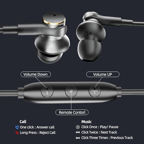 Wired Headphones Balance Powerful Bass & HD Call Noise-cancelling Earbuds | Immersive Bass,(Four drive)Bass Boost In ear Wired Earphones Universal 3.5mm & USB C Plug with Mic ENC Noise reduction calls