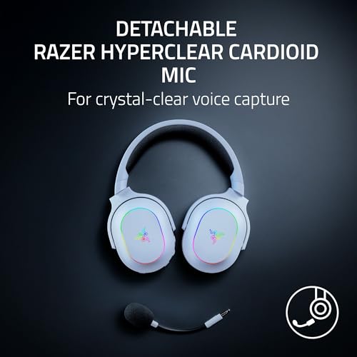 Razer Barracuda X Chroma Wireless Gaming Headset, 2.4GHz & Bluetooth, White | Lightweight, Chroma RGB, 40mm Drivers, Cardioid Mic, 70 Hr Battery, for PC, Mac, PS5, Switch 2, Smartphone - color: White