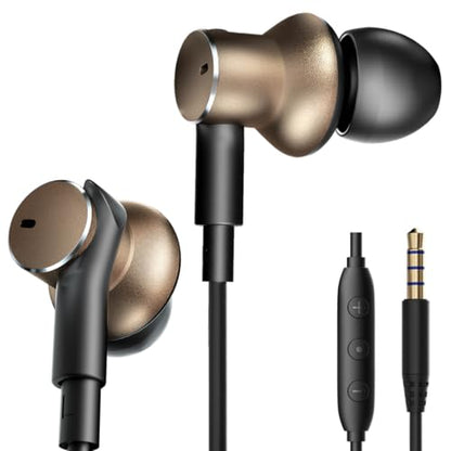Wired Earbud with ENC Noise-canceling Mic Deep bass Dual-unit Headphones | Noise Cancellation Hi-Fi Earbuds Wired Immersive Bass In Ear Earphones compatible with iPhone 15 16 17 Pro Max Air Android