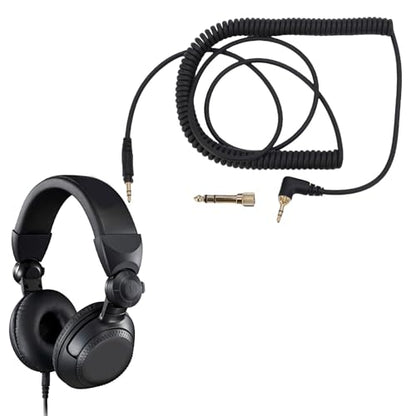 GOWENIC Cable Coiled Aux Cord Replacement for DJ1200 Headphone with 6.5mm Conversion Plug Adapter, 4.59 to 10.83ft Long