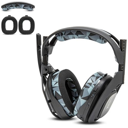 WC Mod Kit A50 - Earpads & Headband for Astro A50 Gen 4/5 / A50x | Made by Wicked Cushions | Cooling Gel Earpads and Matching Headband that offer Enhanced Comfort & Durability | Geo Grey - color: Geo Grey