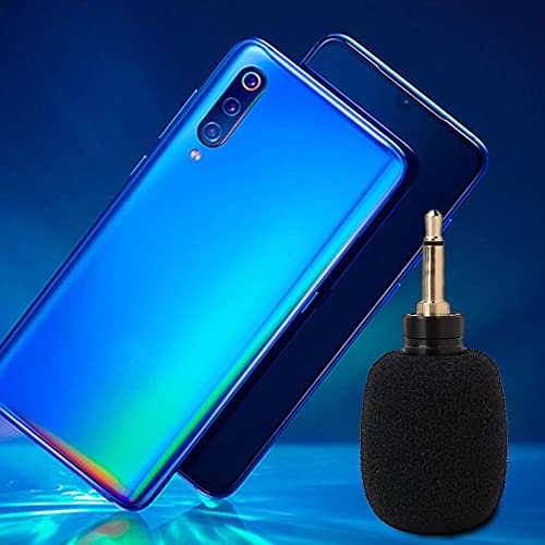 Portable Mini Microphone, 3.5mm External Mic for Smartphone Tablet Camera Recording, Omnidirectional Clip On Lapel Mic for Video Interview Vlog