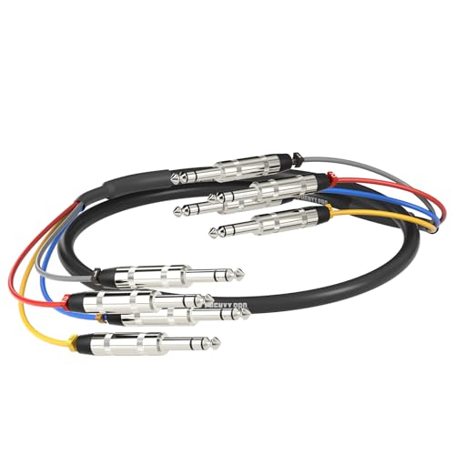 Phenyx Pro 4-Channel 1/4'' TRS Snake Cable 3 ft PCBL-QR4IN1-3 - size: 3 Feet