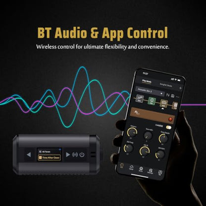 HOTONE Pulze Mini 5W Mini Ultra-Portable Smart Guitar Amp & Speaker | Ultra-portable amp & BT speaker in one.191 effects,200 tones(Presets), up to 20 user IRs &11-hr battery - color: Black