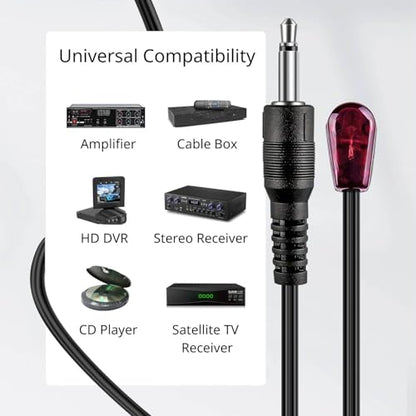 TNP 듀얼 IR 이미터 케이블, AV 수신기 및 TV용 3m 3.5mm 익스텐더 | 케이블 박스, Xbox One 및 숨겨진 홈 시어터 장치용 2개의 접착 눈이 있는 적외선 블래스터 연장 케이블 - size: 1 IR Eye Emitter