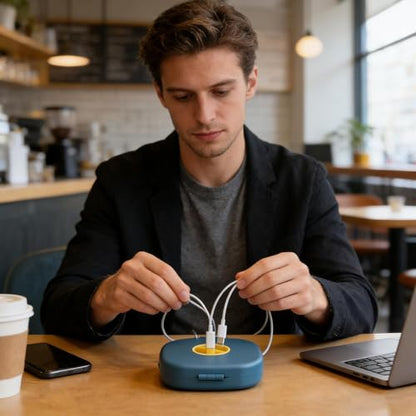 Charging Cable Winder Portable Retractable - color: Blue