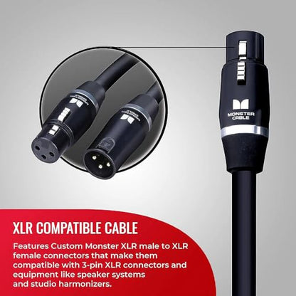 Monster Cable Prolink Studio Pro 2000 XLR Microphone Cable, 10 Foot Balanced Mic Cable, Gold XLR Male to Female Connectors, Multi-Gauge Wire Network Studio Cable - size: 10 Ft.