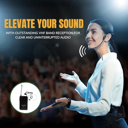 Professional VHF Wireless Microphones, Handheld & Lavalier Mic System - size: 2 Handheld + 2 Lavalier