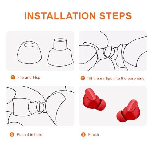 6 Pairs Replacement Silicone Ear Tips Compatible with Beats Studio Buds/Fit Pro/Studio Buds +, Silicone Earbuds Eartips Buds Cover Set for Beat Studio Buds (Red Without Pen) - color: Red without Pen