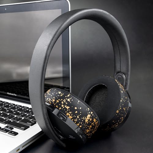 SOULWIT Earpads for Sony PS5 Pulse 3D Wireless Headset, Cooling Gel Replacement Ear Pad Cushions with Noise Isolation Foam - Black Gold - color: Black Gold
