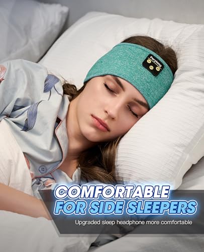 Perytong Sleep Headphones Wireless, Bluetooth Sports Headband Headphones with Ultra-Thin HD Stereo Speakers Perfect for Sleeping,Workout,Jogging,Yoga,Insomnia, Air Travel, Meditation (Green) - color: Green