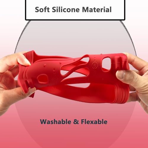 JCHPINE Silicone Cover and Carrying Case for JBL Charge 6 Bluetooth Speaker | Accessories for JBL Charge 6 AI Sound Bluetooth Speaker Protective Cases with Shoulder Strap (Red) - color: Red