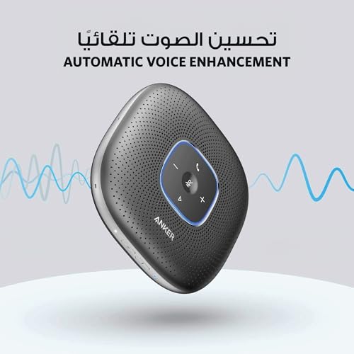Anker PowerConf Speakerphone, Zoom Certified Conference (Renewed) | Speaker with 6 Mics, 360° Voice Pickup, 24H Call Time, Bluetooth 5.3, USB C, Compatible with Leading Platforms