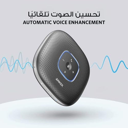 Anker PowerConf Speakerphone, Zoom Certified Conference (Renewed) | Speaker with 6 Mics, 360° Voice Pickup, 24H Call Time, Bluetooth 5.3, USB C, Compatible with Leading Platforms