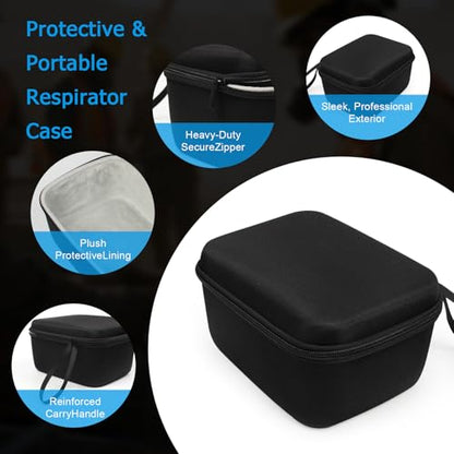 Hard EVA Protective Carrying Case Compatible with 3M 6200 Half Face Mask | Extra Deep 8.3" x 6.3" x 4.7" , Compatible with 3M 6200, 6300, 6500, 7502 Half Face Respirator Mask, Storage Box for Cameras