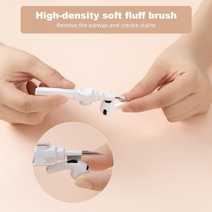 2 Pieces 4 in 1 Cleaning Pen for Airpods Pro 1 2 3, 360° Rotating Multi-Function Cleaner Kit Soft Brush for Bluetooth Earphones Case Cleaning Tool for iPhone Samsung Headphone Earbuds