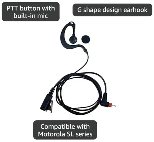 G Shape Earpiece for Motorola SL300 SL3500e SL7550e TLK110 SL1K 2 Way Radio