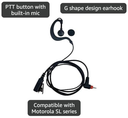 G Shape Earpiece for Motorola SL300 SL3500e SL7550e TLK110 SL1K 2 Way Radio