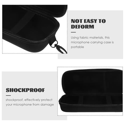 ULTECHNOVO Portable Handheld Microphone Carrying Case, Black Microphone Storage Bag with Padded Interior for Travel and Professional Use