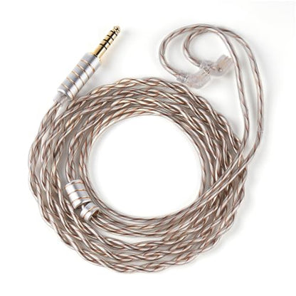 NICEHCK MixDNA IEM Cable, 6N Silver-Plated Copper IEM Upgrade Cable, OFC Mixed in-Ear Monitors Cords, Earphone Balanced Cables with 3.5mm/4.4mm Plugs for Audiophile Singers (4.4mm with QDC) - size: 4.4mm With QDC