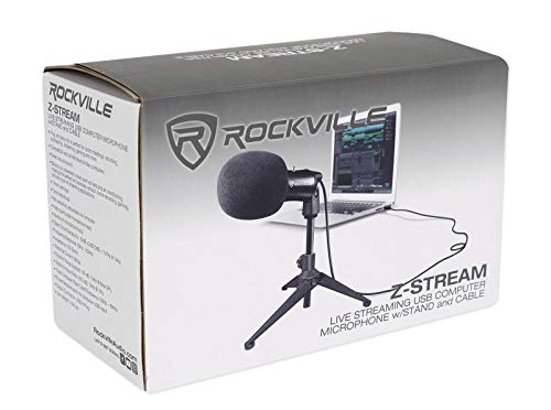 Rockville Z-Stream USB Condenser Computer Microphone for YouTube/Zoom