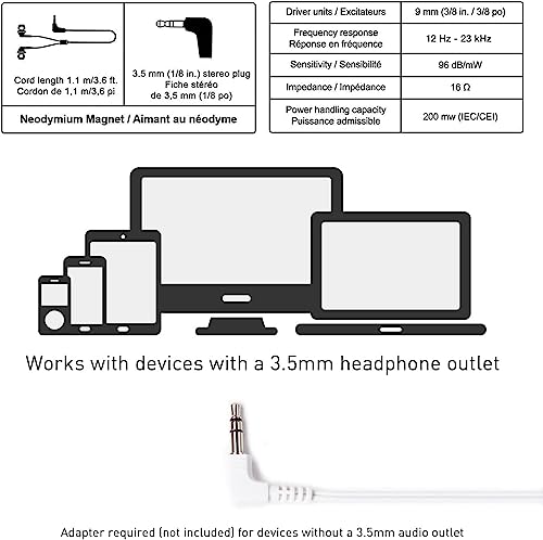 Panasonic ErgoFit Wired Earbuds, In-Ear Headphones with Dynamic Crystal-Clear Sound and Ergonomic Custom-Fit Earpieces (S/M/L), 3.5mm Jack for Phones and Laptops, No Mic - RP-HJE120-N (Rose Gold) - color: Rose Gold, style: No Mic