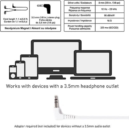 Panasonic ErgoFit Wired Earbuds, In-Ear Headphones with Dynamic Crystal-Clear Sound and Ergonomic Custom-Fit Earpieces (S/M/L), 3.5mm Jack for Phones and Laptops, No Mic - RP-HJE120-N (Rose Gold) - color: Rose Gold, style: No Mic