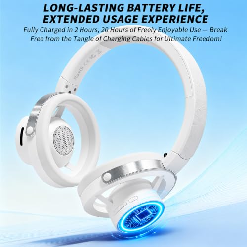 Open-Ear Headphones, 20+ Hour Playtime, Immersive Sound, Wireless Bluetooth Headphones for School, Work, Travel&Daily Use,Grey - color: Grey