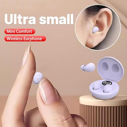 Mini Invisible Earbuds for Work and Sleep - Best Small Earbuds for Small Ear Canals - color: lavender