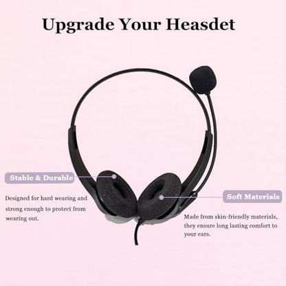 Plantronics Headset Ear Cushions Foam Replacement Ear Pad (2 Pack) | Headphone Earpads for Plantronics Blackwire C320 3320 3210 3220 HW251N HW261N HW510 HW520 Jabra PRO 930 Office Phone Headset