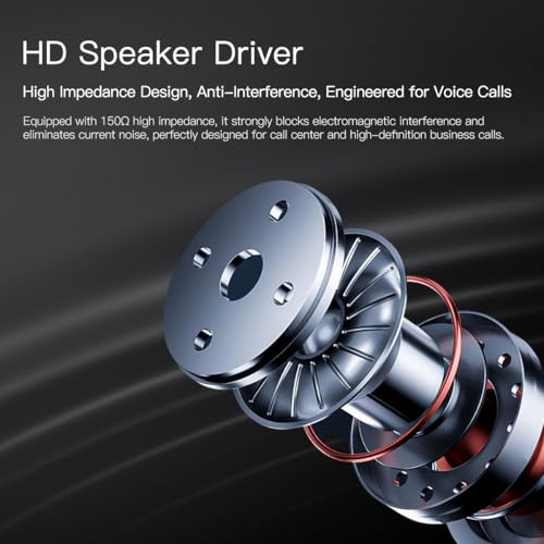 X1 Single Ear Office Headset with 3.5mm & Y-Adapter - Noise Cancelling Mic - Wired Call Center Headset for PC Laptop Phone, Zoom & Teams